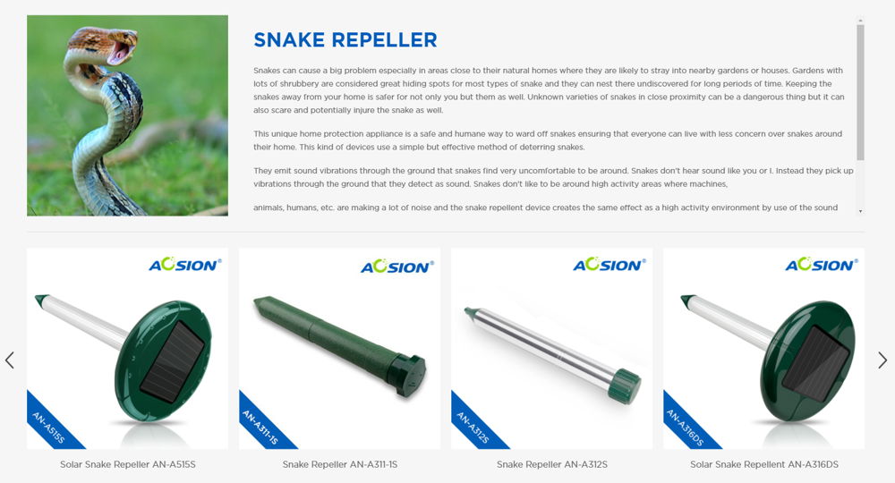 aosion snake repeller products